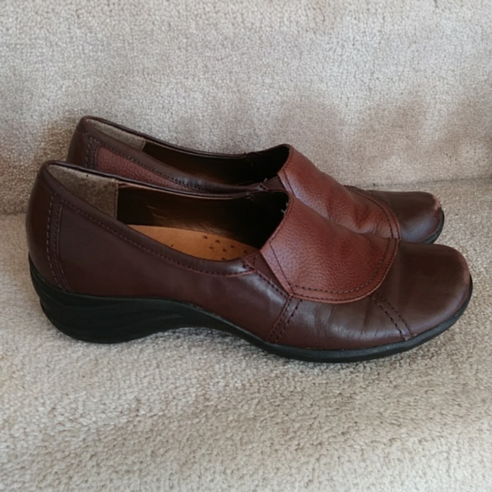 Hush Puppies Two Tone Leather Slip On Loafers 7.5W Brown